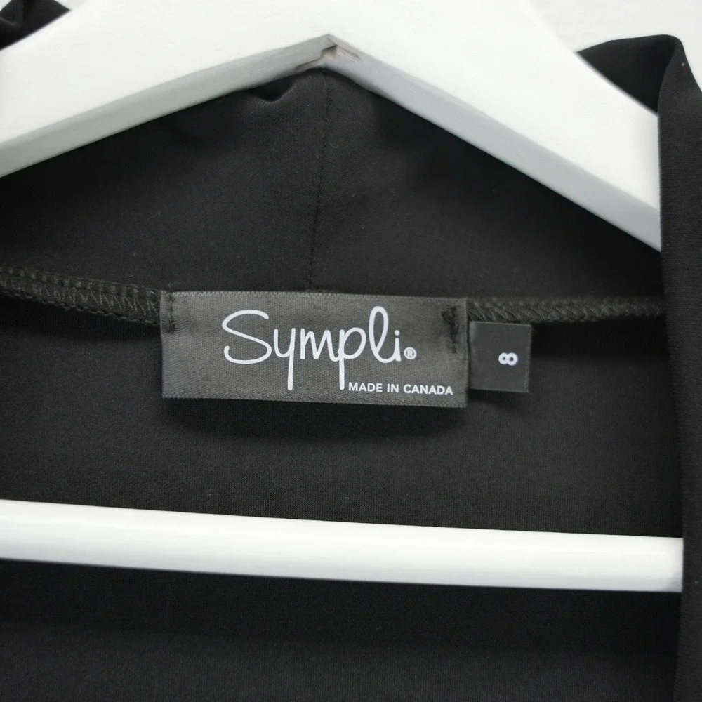 Sympli Black Open‎ Front Sleeveless Cardigan Vest Draped Lagenlook Size 8 Canada